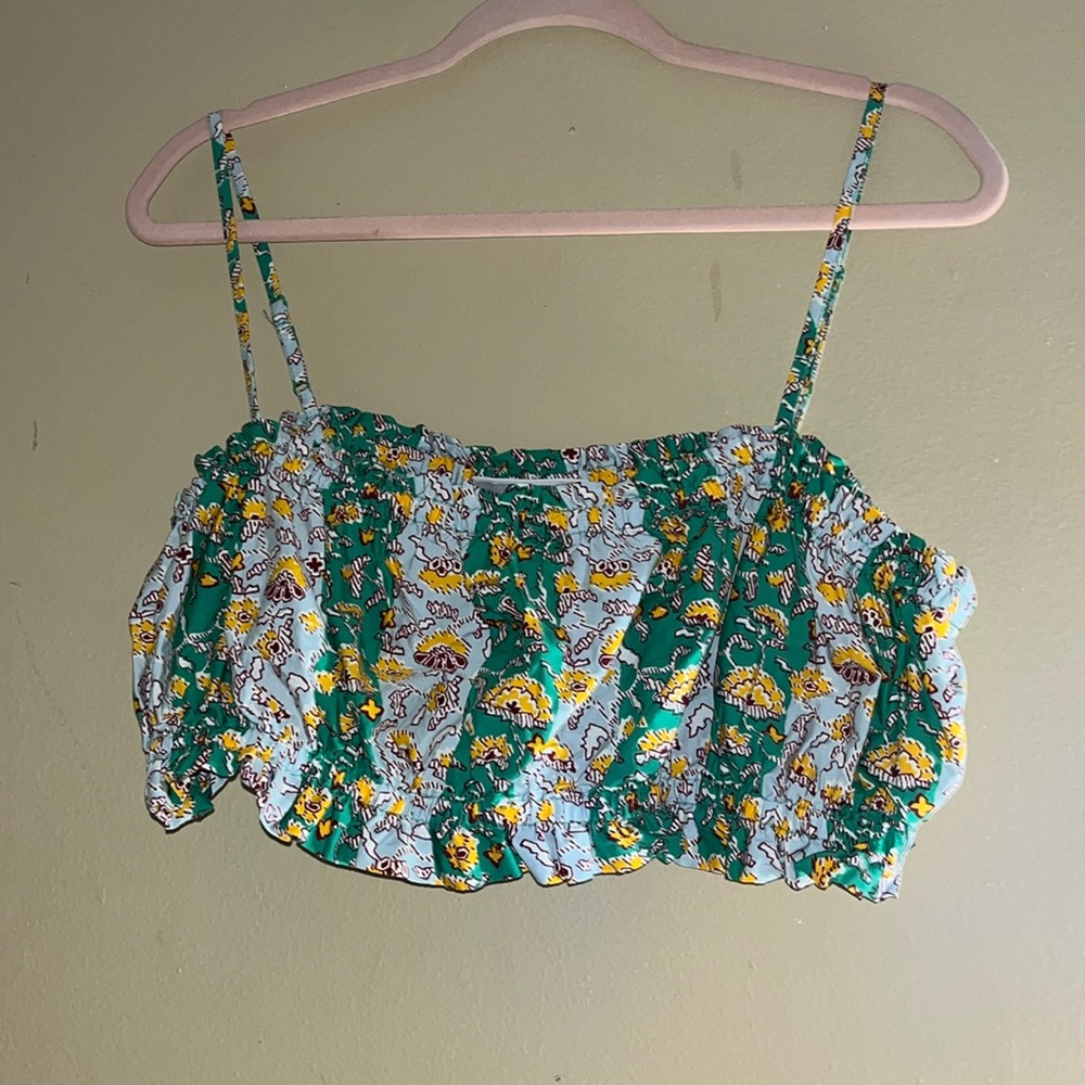 RHODE x Target Exclusive mixed Floral & stripe print crop tank top size M NWOT